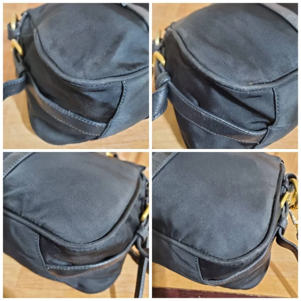Authentic Prada Convertible Satchel Tessuto & Leather Bag